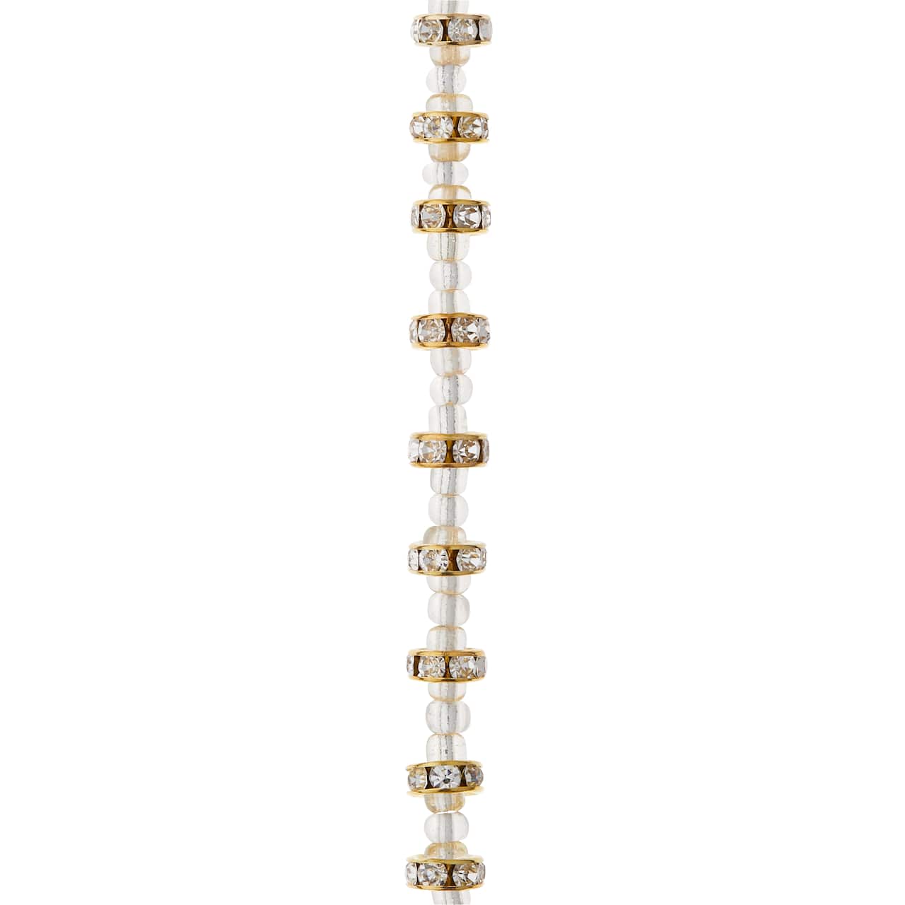 12 Pack: Gold Studded Rhinestone Beads, 8mm by Bead Landing™